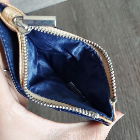 GAP Card Holder,  Coin Purse, Woman's Navy & Gold Wallet - Picture 5 of 8